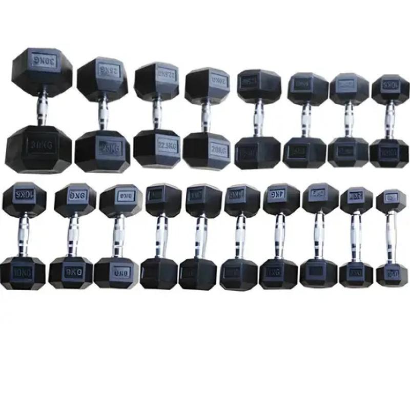 Toorx - MEG HEXAGON DUMBBELL - Rubber Dumbbell - 12.5kg - p--stuk